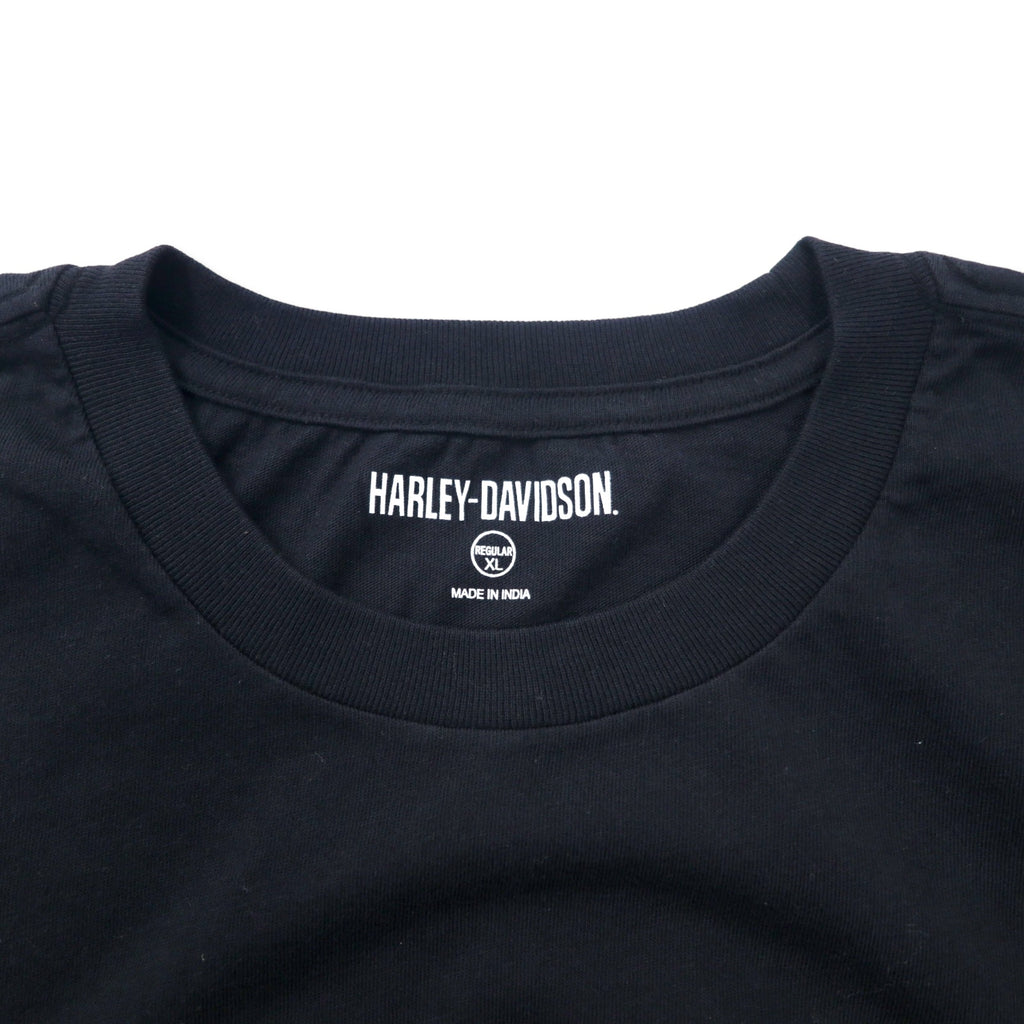 HARLEY DAVIDSON ロゴプリント Tシャツ XL ブラック コットン TEE-KNIT 96101-21VM 未使用品