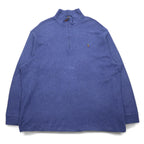 POLO RALPH LAUREN Half-Zip Sweatshirt 2XL Blue ESTATE RIB Small Pony Embroidery