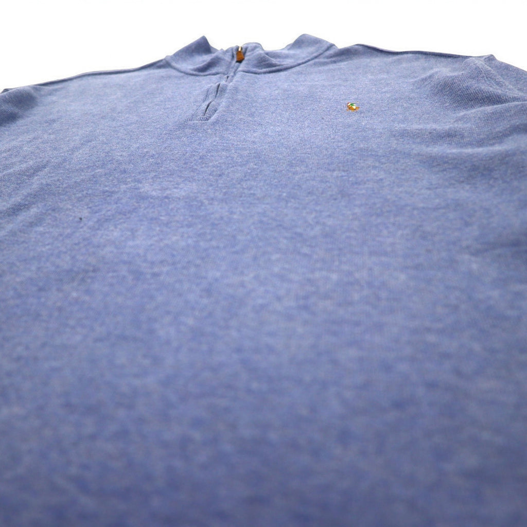 POLO RALPH LAUREN Half-Zip Sweatshirt 2XL Blue ESTATE RIB Small Pony Embroidery