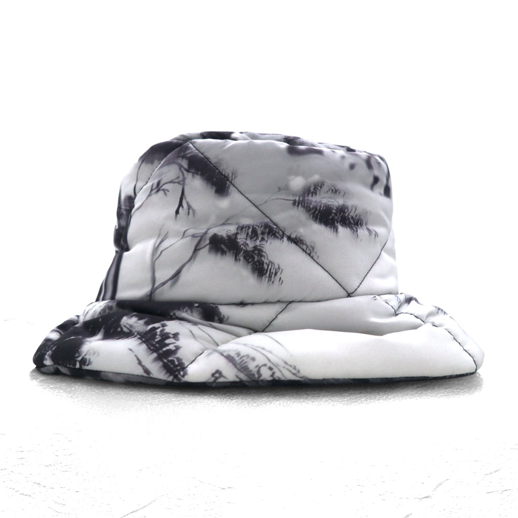 PRADA Padded Re-Nylon Bucket Hat L, Quilted, Grey, Print, 2HC252