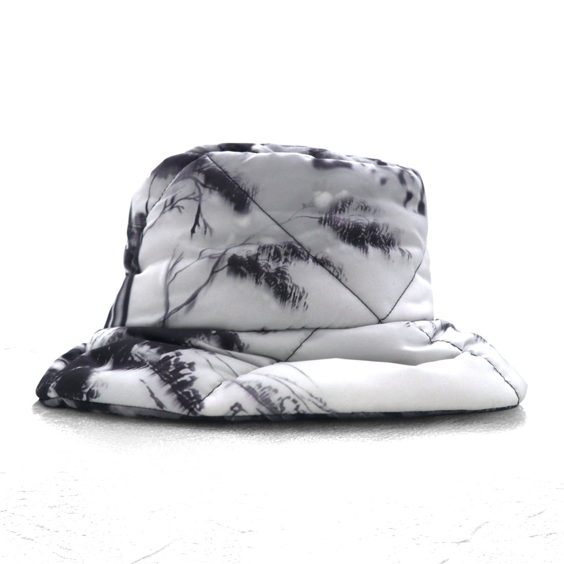 PRADA Padded Re-Nylon Bucket Hat L, Quilted, Grey, Print, 2HC252
