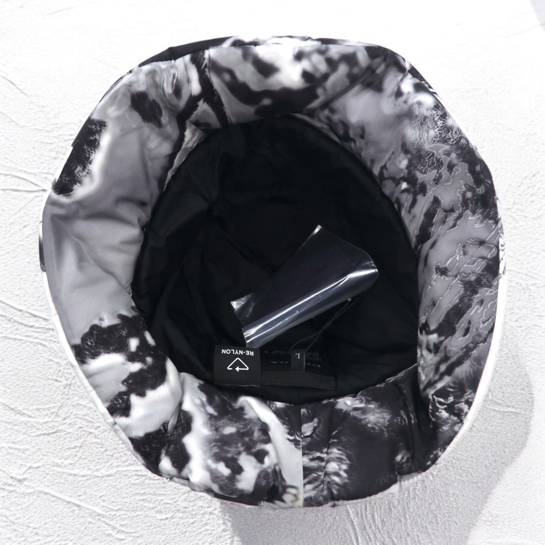 PRADA Padded Re-Nylon Bucket Hat L, Quilted, Grey, Print, 2HC252