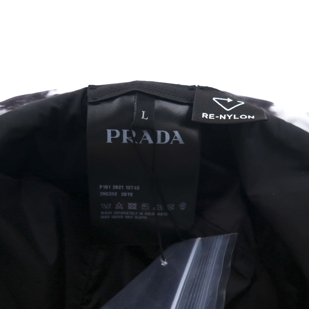 PRADA Padded Re-Nylon Bucket Hat L, Quilted, Grey, Print, 2HC252