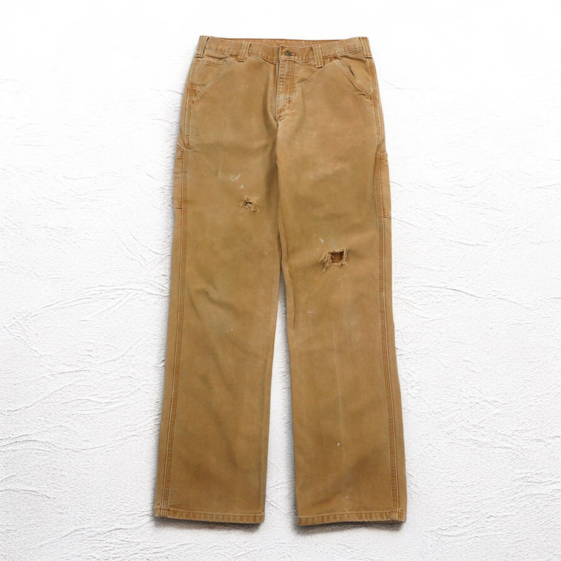 Carhartt Duck Work Pants, Medium, Beige, Cotton, Made in Nicaragua