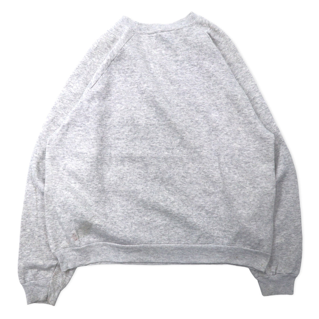 Hanes USA製 90年代 ACTIVEWEAR フットボール プリント スウェット XL グレー コットン IRON WOOD EAGLES