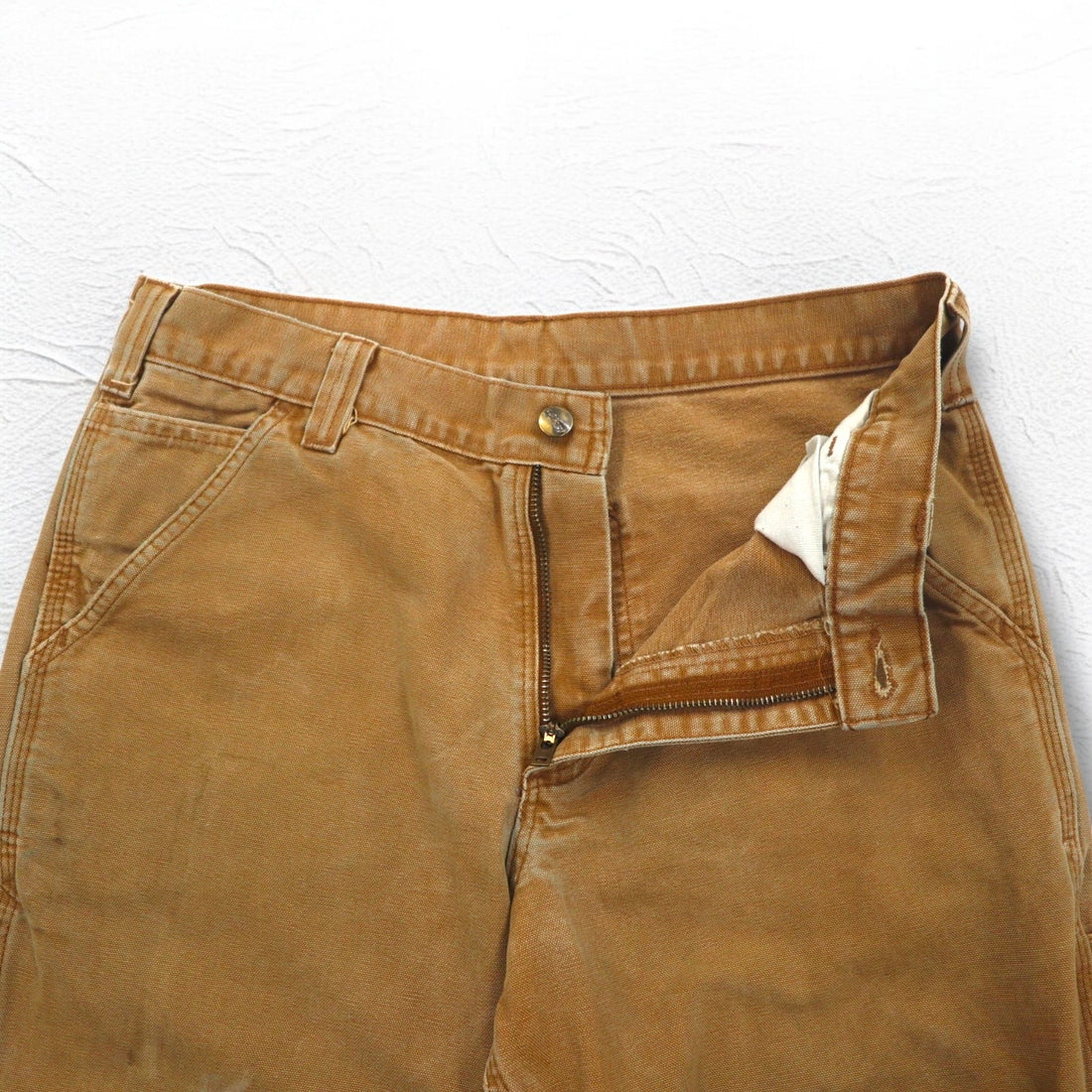 Carhartt Duck Work Pants, Medium, Beige, Cotton, Made in Nicaragua