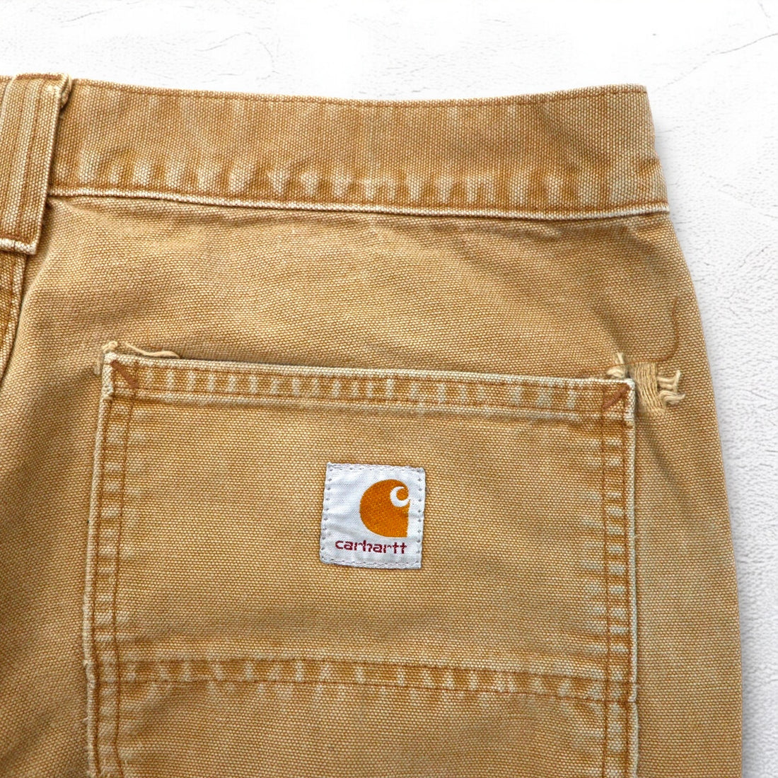 Carhartt Duck Work Pants, Medium, Beige, Cotton, Made in Nicaragua