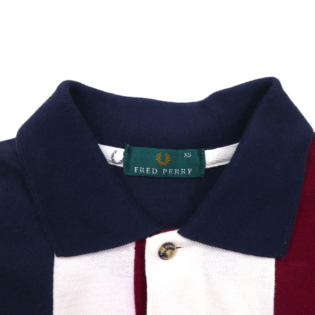 FRED PERRY Polo Shirt, Size M, Multicolor Striped Cotton, Pique, with Embroidered Logo