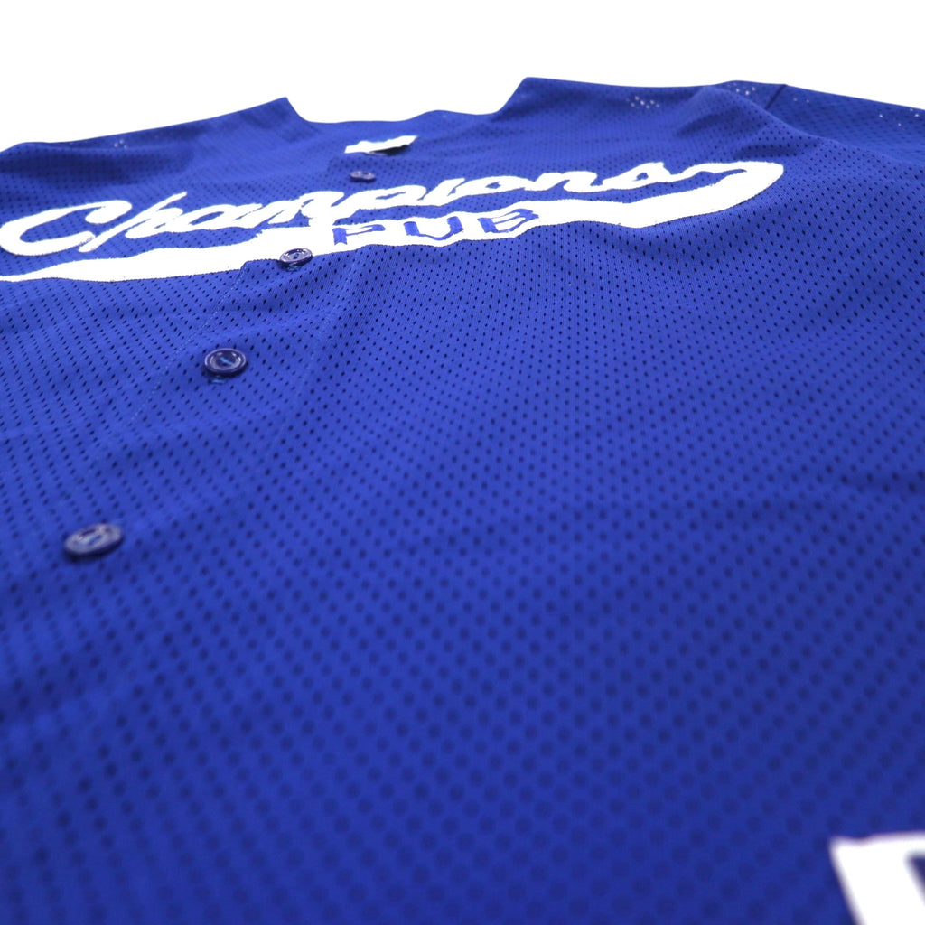 majestic 90年代 USA製 メッシュ ベースボールシャツ L ブルー MLB Champions PUB ナンバリング