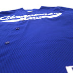 majestic 90年代 USA製 メッシュ ベースボールシャツ L ブルー MLB Champions PUB ナンバリング