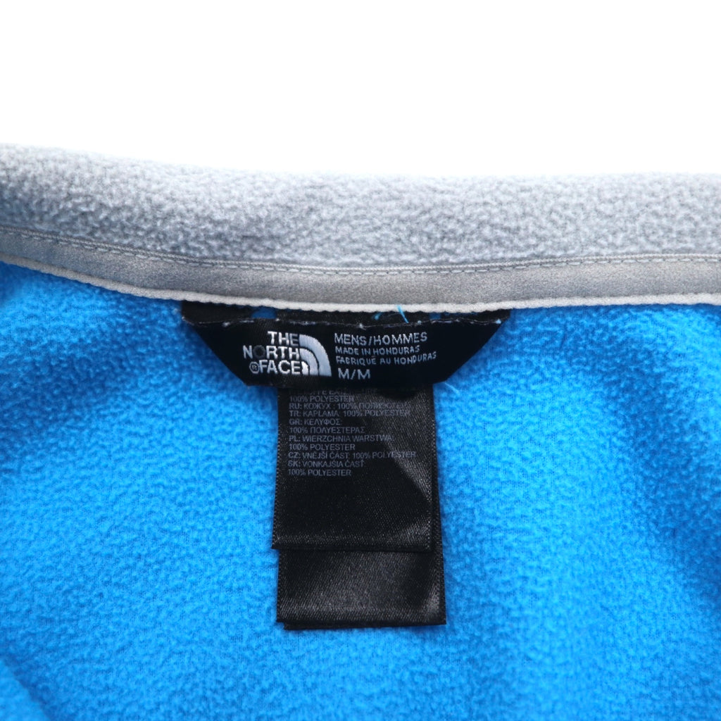 THE NORTH FACE Half Zip Fleece Jacket M Blue Polyester Embroidered Logo International Standard