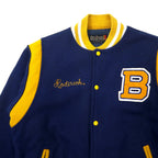 80s Fordham Varsity Jacket Award Jacket XL Navy Wool BRADWELL BAND Tiger