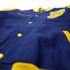 80s Fordham Varsity Jacket Award Jacket XL Navy Wool BRADWELL BAND Tiger