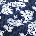 Sears 70s Made in Canada Long Collar Print Shirt Poly Shirt L Navy Floral Collar Stuffer CHEMISE SPORT
