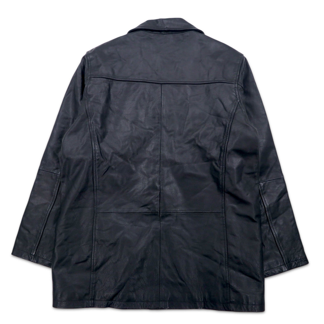 KCERO COMFORT 90s Leather Jacket Car Coat M Black Leather