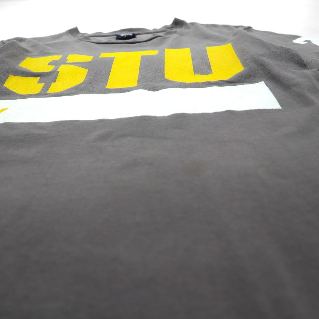 Stussy 90s USA Made Old Stussy Single Stitch T-Shirt, Size Small, Gray Cotton, Double-Sided Print