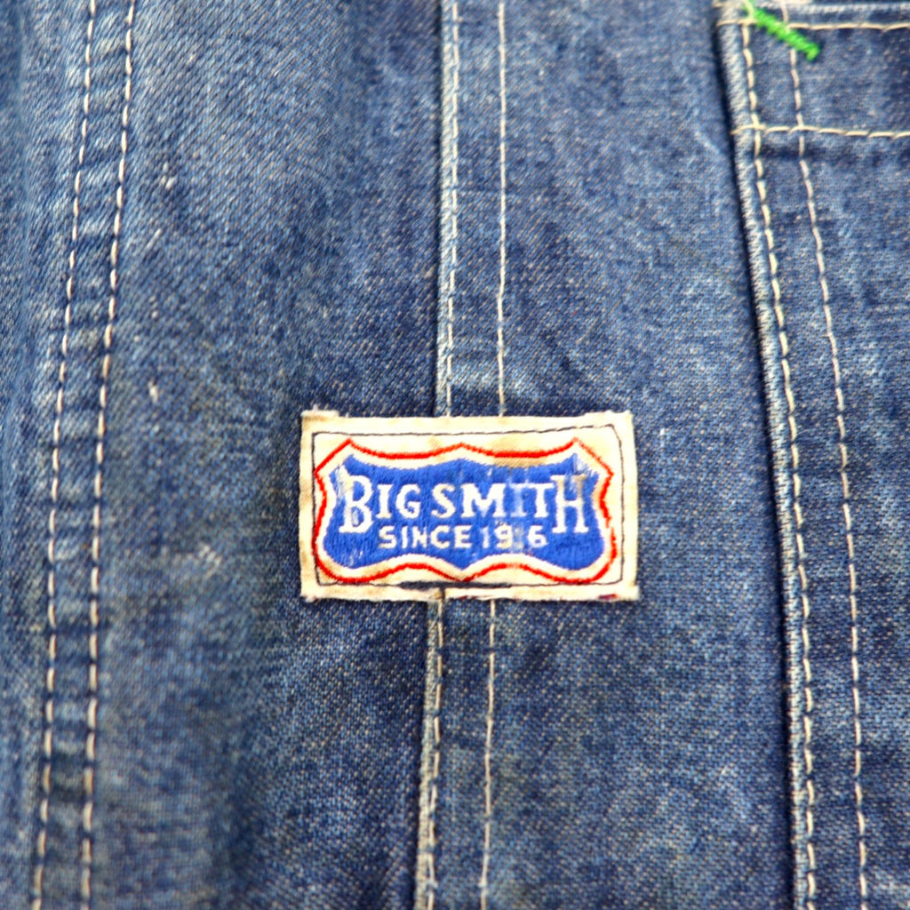 BIG SMITH 60's USA made denim overalls XL indigo blue donut buttons