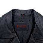 KCERO COMFORT 90s Leather Jacket Car Coat M Black Leather