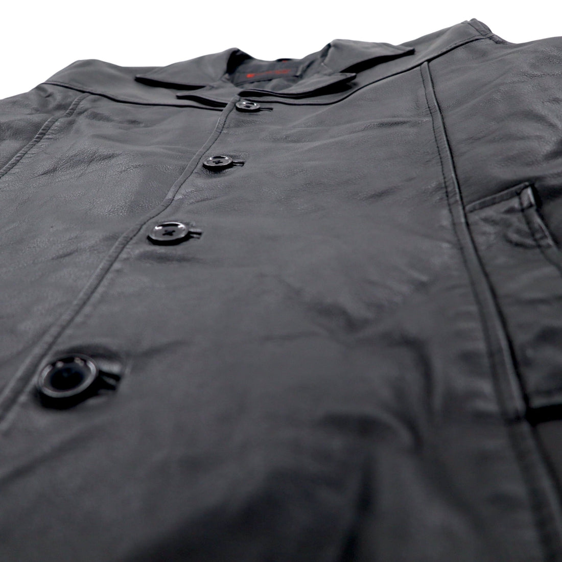 KCERO COMFORT 90s Leather Jacket Car Coat M Black Leather