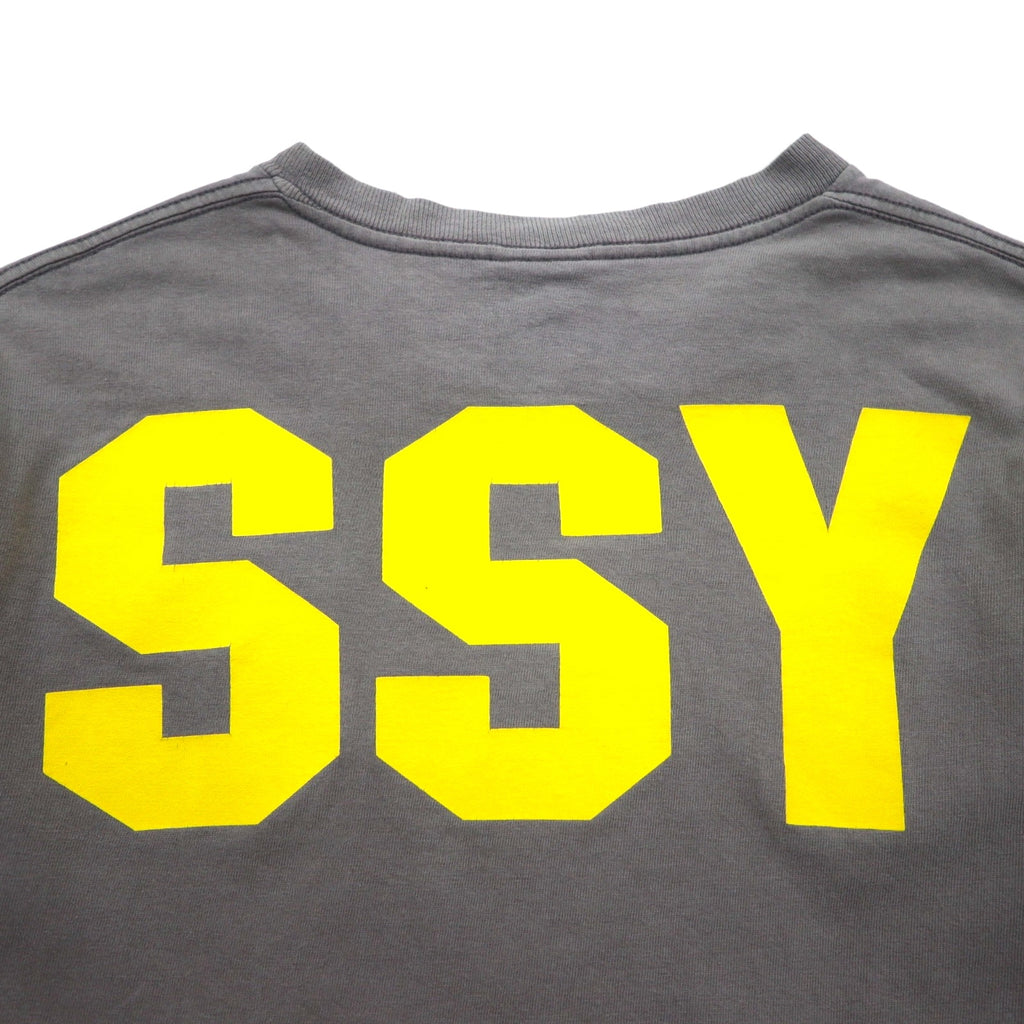 Stussy 90s USA Made Old Stussy Single Stitch T-Shirt, Size Small, Gray Cotton, Double-Sided Print