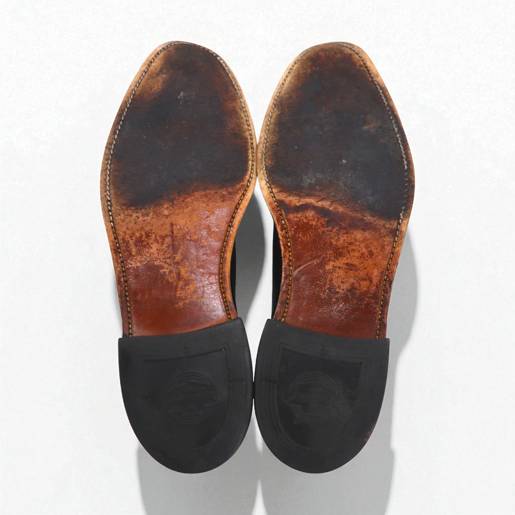 THE FLORSHEIM SHOE 1980s Plain-Toe Derby Dress Shoes, Size 29cm, Bordeaux Leather, 30834