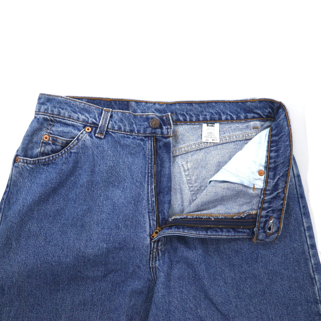 Levi's 90s USA made orange tab loose fit tapered denim pants L indigo blue LOOSE FIT STRAIGHT LEG 15961 0766