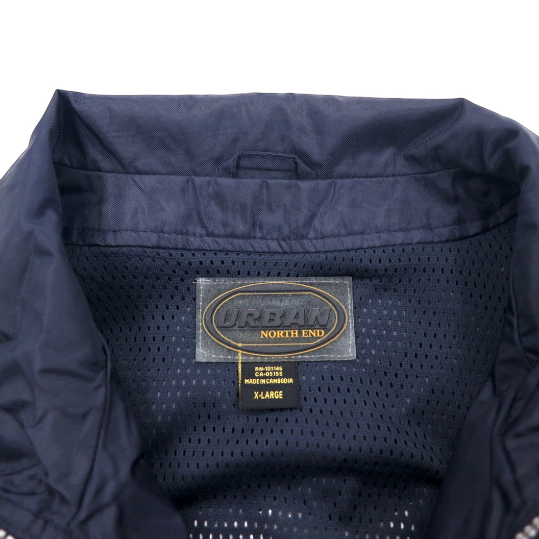 90s URBAN NORTH END nylon tech vest XL navy mesh liner
