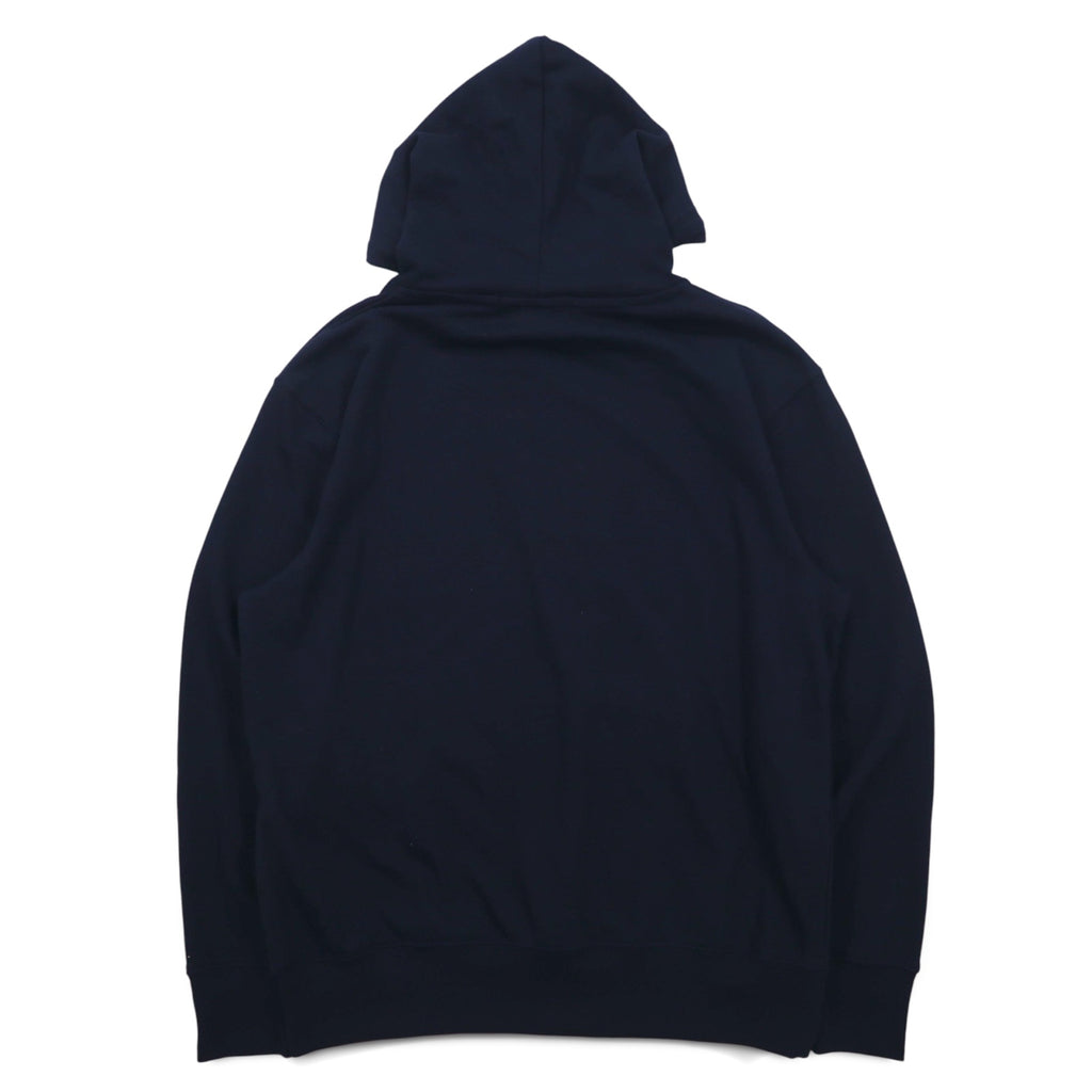 VAN SPORTS Pullover Hoodie M Navy Cotton Logo Print