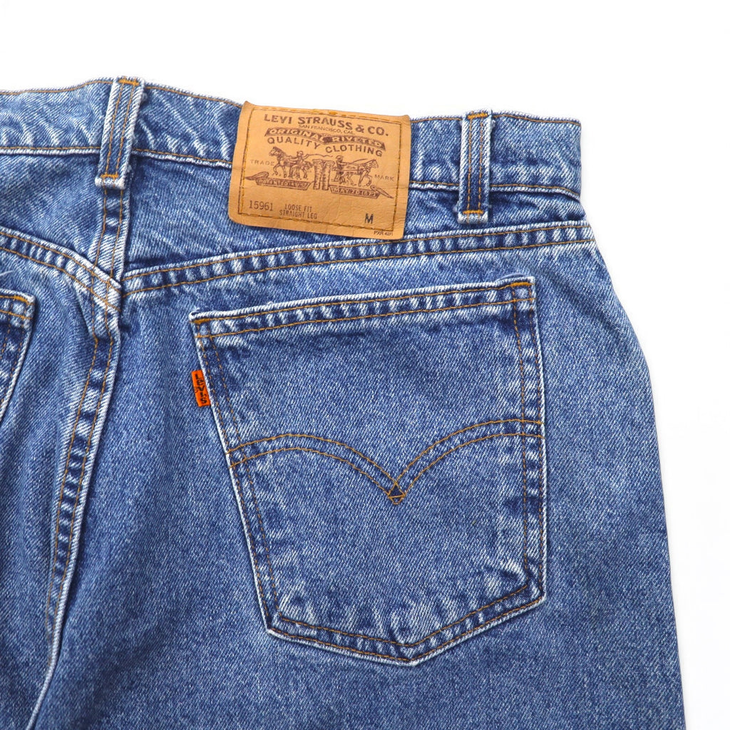 Levi's 90s USA made orange tab loose fit tapered denim pants L indigo blue LOOSE FIT STRAIGHT LEG 15961 0766