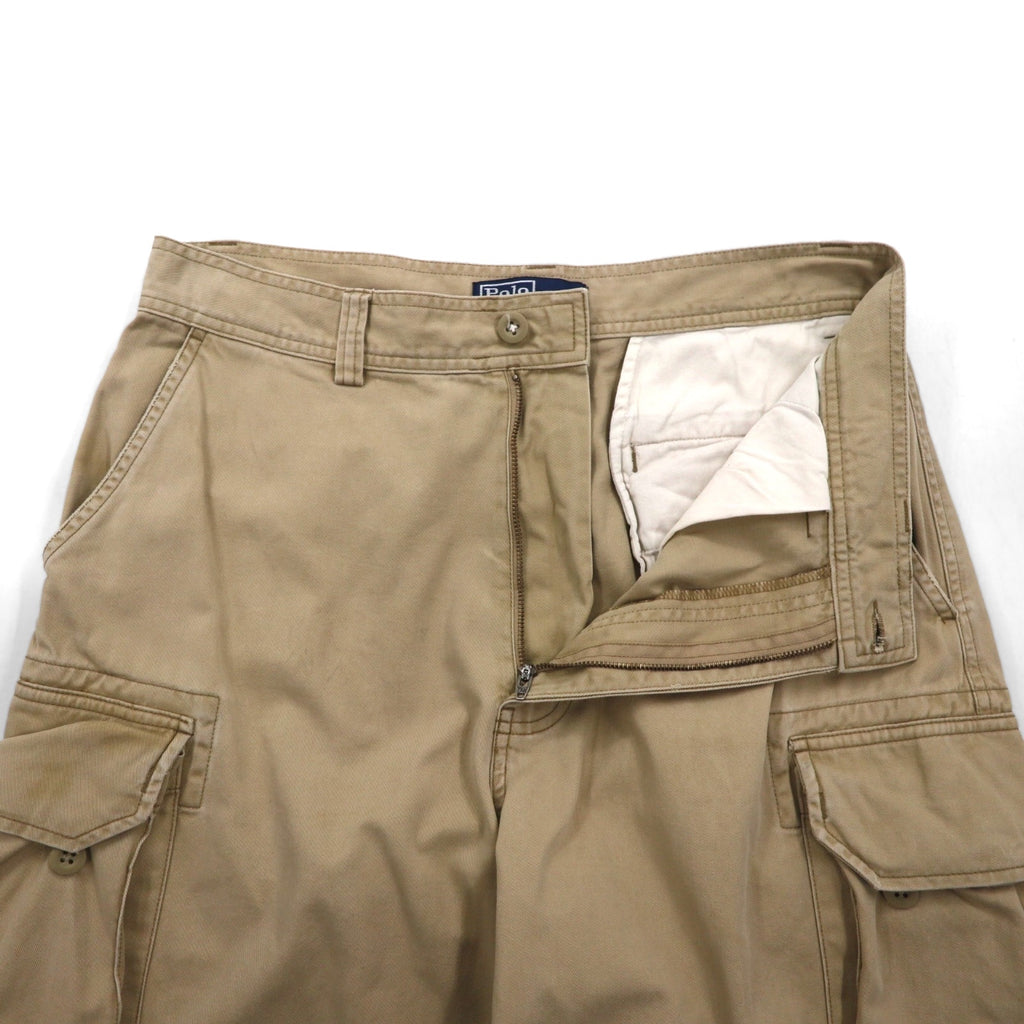 Polo by Ralph Lauren 90s Polo Chino Short Cargo Pants, Size M, Beige, Cotton