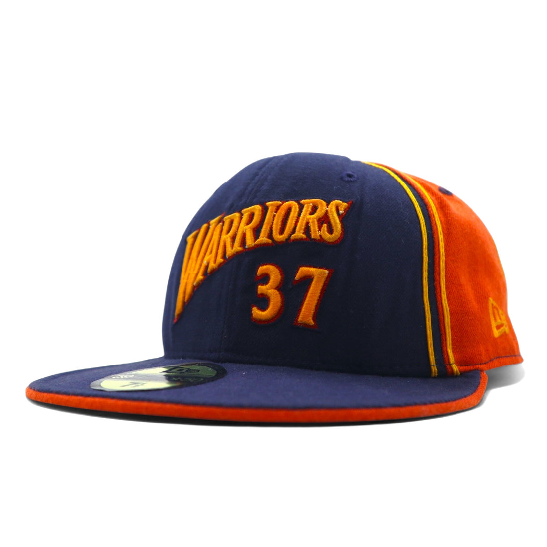 Made in USA NEW ERA Baseball Cap 59.6cm Navy Orange NBA WARRIORS 37 VAN EXEL
