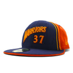 Made in USA NEW ERA Baseball Cap 59.6cm Navy Orange NBA WARRIORS 37 VAN EXEL