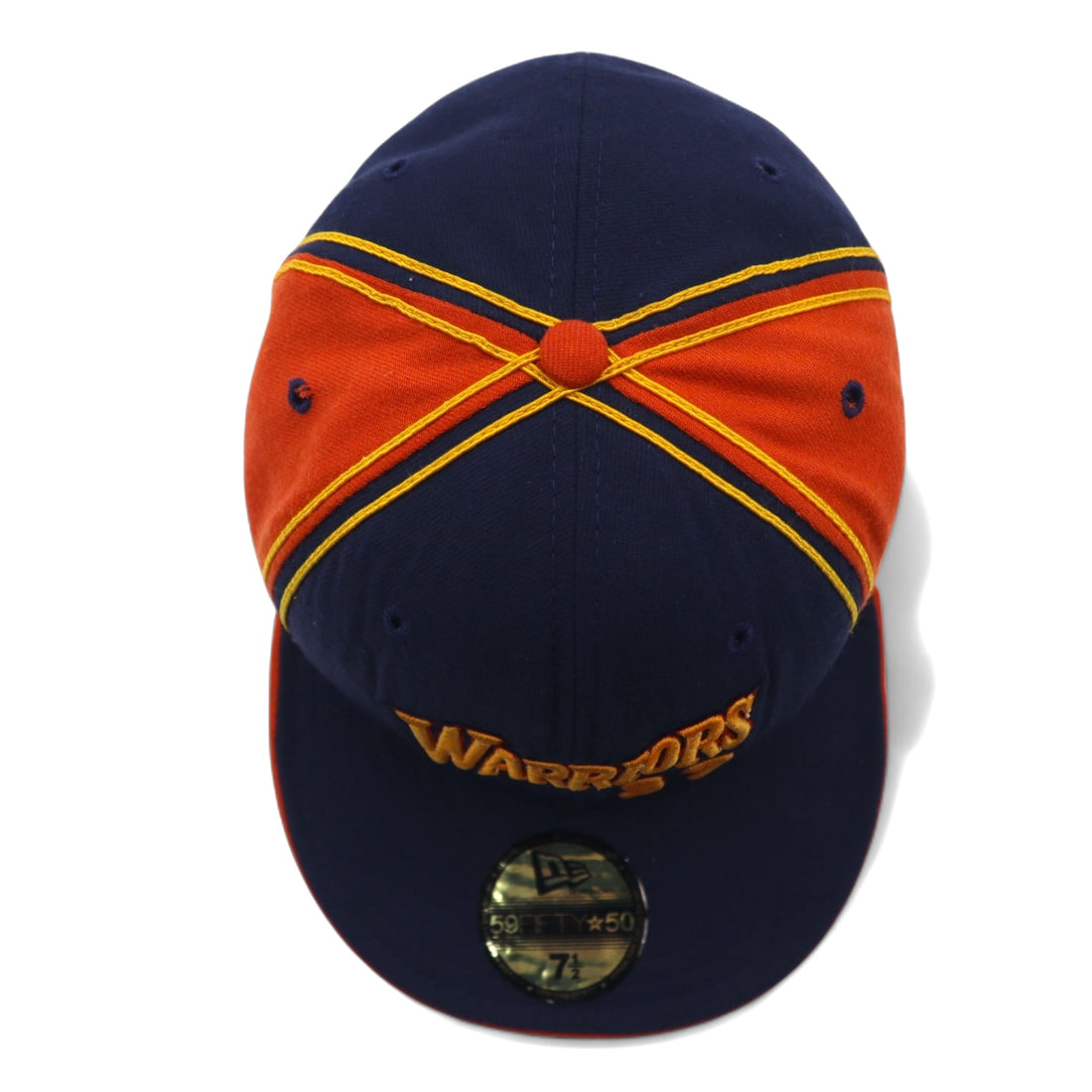 Made in USA NEW ERA Baseball Cap 59.6cm Navy Orange NBA WARRIORS 37 VAN EXEL