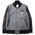 日本然リトテ-古着オンライン-COMMONWARE AMERICAN RAG CIE ＆ MAGINE 袖シープレザー スタジャン 46 グレー ウール 羊革 1344-604MAG-Commonware American Rag CIE & MAGINE Sleeve Sheep Leather Varsity Jacket 46 Gray Wool sheep 1344-604MAG