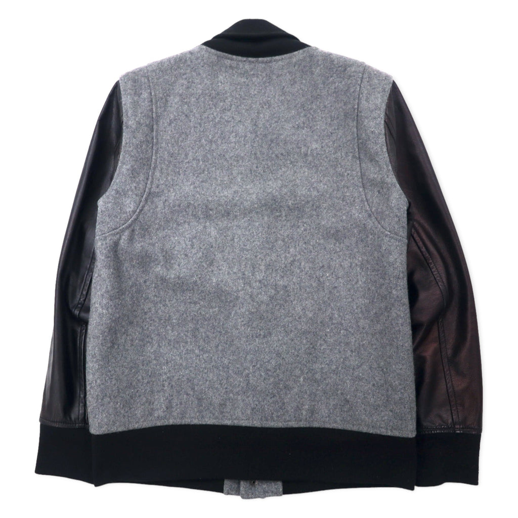 COMMONWARE AMERICAN RAG CIE &amp; MAGINE Sleeve Sheep Leather Stadium Jacket 46 Gray Wool Sheep Leather 1344-604MAG