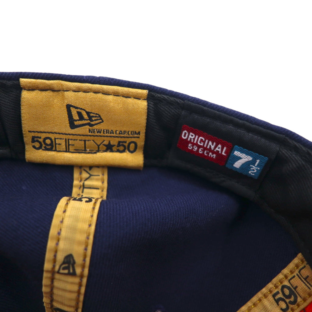 Made in USA NEW ERA Baseball Cap 59.6cm Navy Orange NBA WARRIORS 37 VAN EXEL