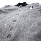 COMMONWARE AMERICAN RAG CIE &amp; MAGINE Sleeve Sheep Leather Stadium Jacket 46 Gray Wool Sheep Leather 1344-604MAG