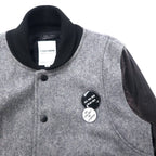 COMMONWARE AMERICAN RAG CIE &amp; MAGINE Sleeve Sheep Leather Stadium Jacket 46 Gray Wool Sheep Leather 1344-604MAG
