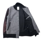 COMMONWARE AMERICAN RAG CIE &amp; MAGINE Sleeve Sheep Leather Stadium Jacket 46 Gray Wool Sheep Leather 1344-604MAG