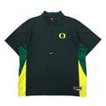 日本然リトテ-古着オンライン-NIKE 90年代 TEAMタグ ハーフジップ トラックジャケット 半袖 XXL グリーン ポリエステル センタースウォッシュ NCAA DUCKS ビッグサイズ-NIKE 90's TEAM Tag Half Zip Track Jacket Short Sleeve XXL Green Polyester Center Swoosh NCAA DUCKS Big Size