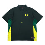 日本然リトテ-古着オンライン-NIKE 90年代 TEAMタグ ハーフジップ トラックジャケット 半袖 XXL グリーン ポリエステル センタースウォッシュ NCAA DUCKS ビッグサイズ-NIKE 90's TEAM Tag Half Zip Track Jacket Short Sleeve XXL Green Polyester Center Swoosh NCAA DUCKS Big Size