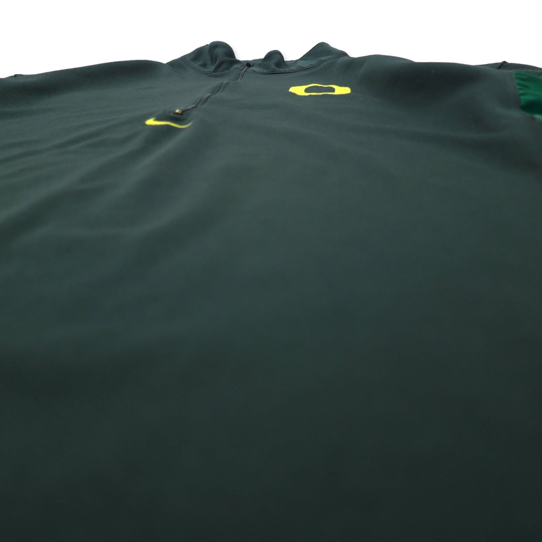 NIKE 90年代 TEAMタグ ハーフジップ トラックジャケット 半袖 XXL グリーン ポリエステル センタースウォッシュ NCAA DUCKS ビッグサイズ