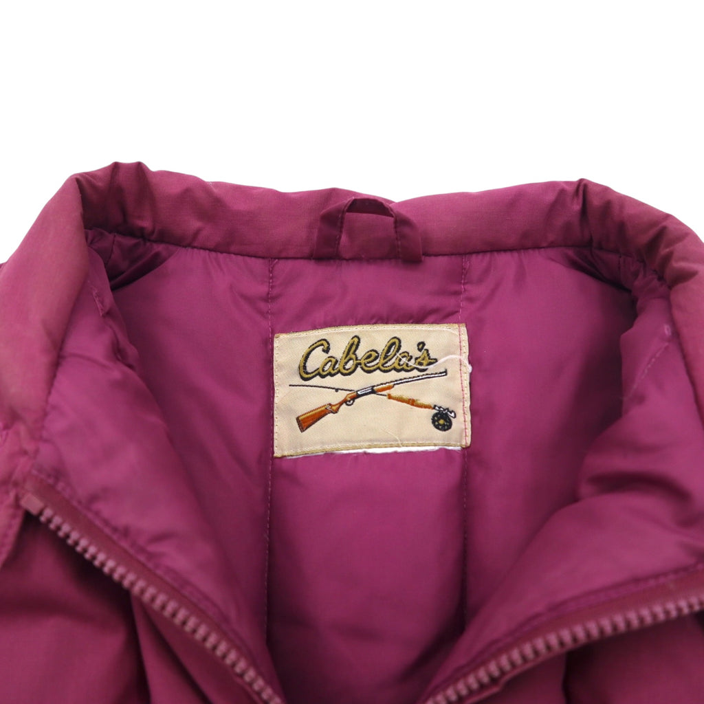 Cabela's 90年代 ダウンジャケット ダウンコート L ピンク ダブルジップ ファー フード着脱式