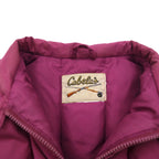 Cabela's 90年代 ダウンジャケット ダウンコート L ピンク ダブルジップ ファー フード着脱式