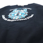 GILDAN Crew Neck Sweatshirt S Black Fleece Lined Animal Art Print Clarence Lobo Elementary