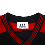 adidas 90年代 トレフォイルロゴ刺繍 ゲームシャツ XL ブラック レッド ポリエステル