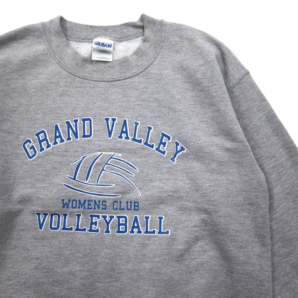 GILDAN Crew Neck Sweatshirt S Grey Fleece Lined GRAND VALLEY VOLLEY BALL