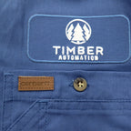 Carhartt Short Sleeve Work Shirt L Navy Chest Pocket US Company Embroidery TIMBER AUTOMATION 384-19