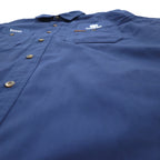 Carhartt Short Sleeve Work Shirt L Navy Chest Pocket US Company Embroidery TIMBER AUTOMATION 384-19
