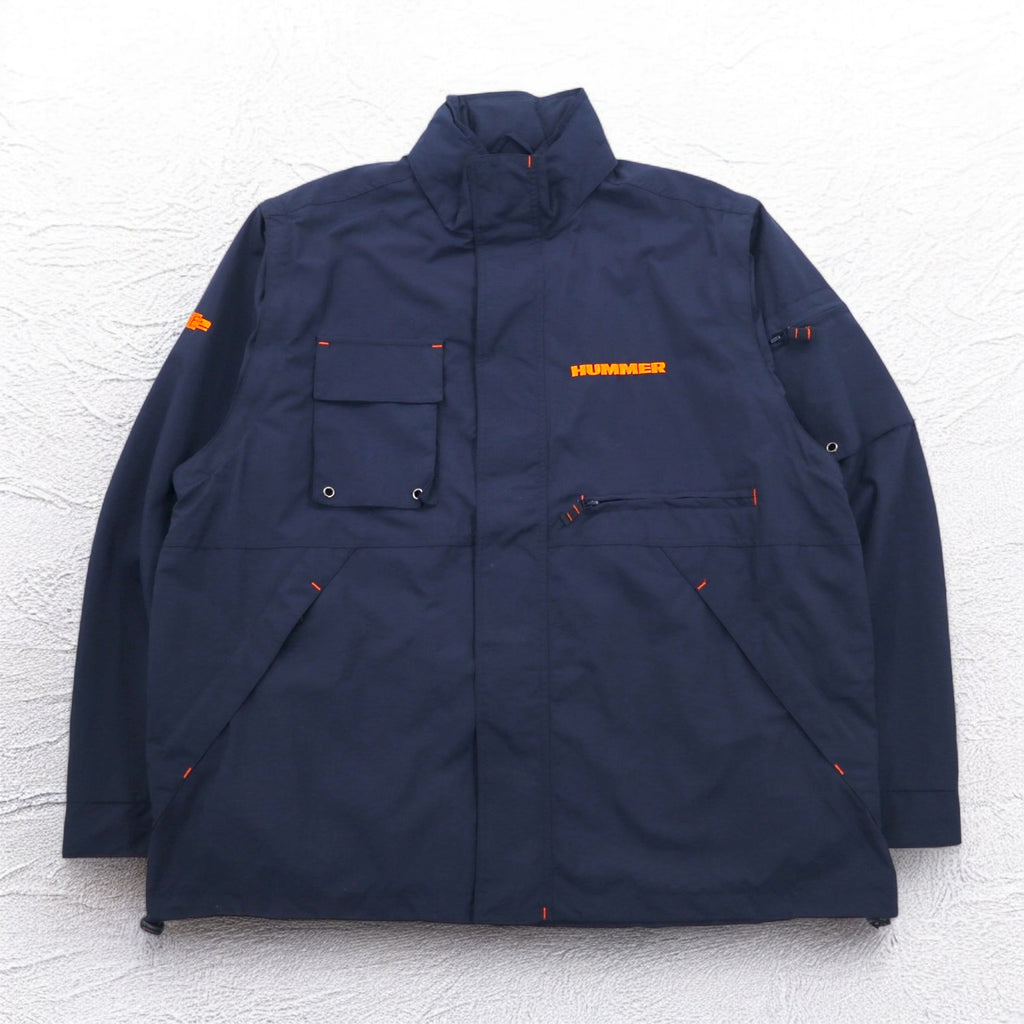 FIELD &amp; STREAM Convertible 2WAY Mountain Parka Vest XL Navy Mesh Liner Retractable Hood HUMMER
